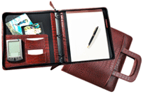 Leather Croco-Embossed Zippered Binders